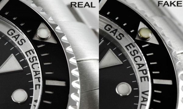 Rolex DeepSea Real vs Fake Bezel Detail