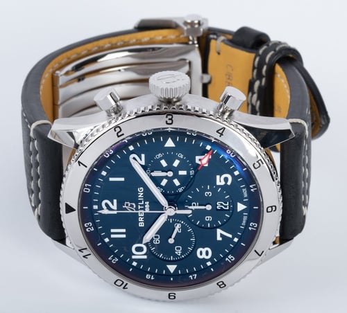 Front View of Super Avi B04 Chrono GMT 46 Tribute To Vought F4U Corsair