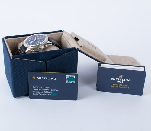 Box / Paper shot of Super Avi B04 Chrono GMT 46 Tribute To Vought F4U Corsair