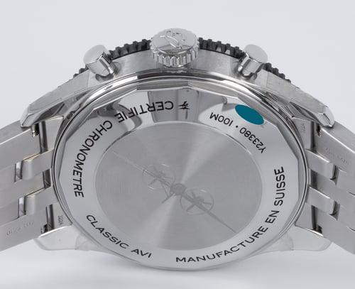 Caseback of Classic AVI Chronograph 42 Mosquito