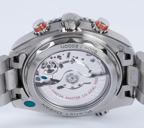 Caseback of Planet Ocean 600M Co-Axial Master Chronometer Chronograph