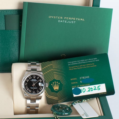 Rolex Datejust Midsize 31 : 278240-0001 ca. 2025 : black dial on
