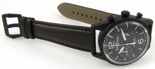 Front View of Vintage Carbon Chronograph