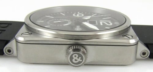 Crown Side Shot of BR 03-90 Big Date Power Reserve