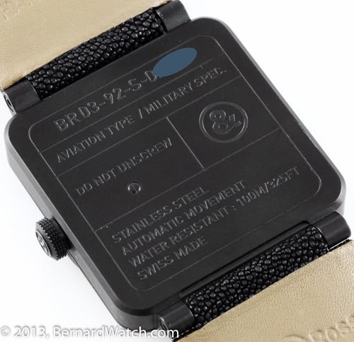 Caseback of BR 03-92 Carbon