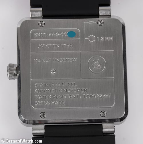 Caseback of BR 01-97 Power Reserve