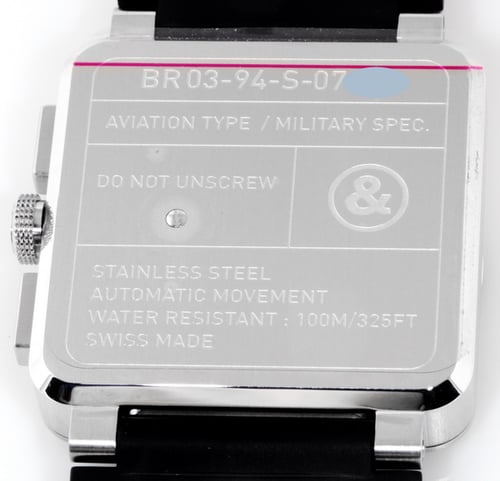 Caseback of BR 03-94 Chronograph