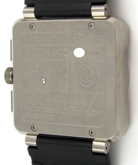 Rear / Band View of BR 01-94 Chronograph