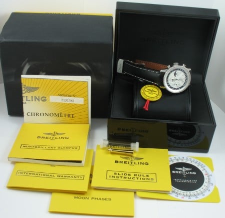 Box / Paper shot of Navitimer Montbrillant Olympus