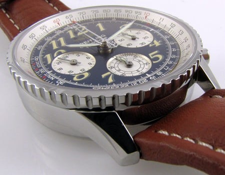 Cadran De Montre Breitling Navitimer Twinsixty - Bleu Avec Compteurs Argent - Reconditionné
