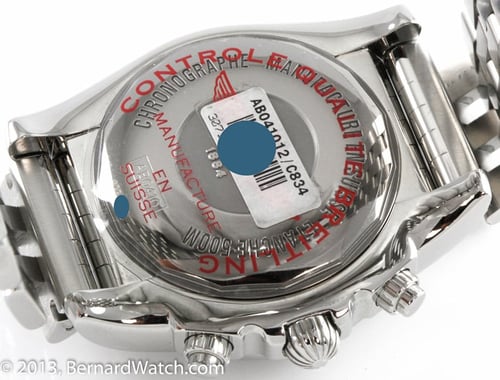 Caseback of Chronomat B04 GMT