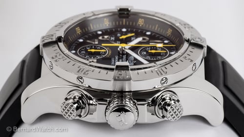 Crown Side Shot of Avenger Skyland Chronograph 'Code Yellow'