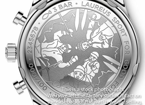 Caseback of Portugieser Yacht Club Chronograph 'Laureus' 2014