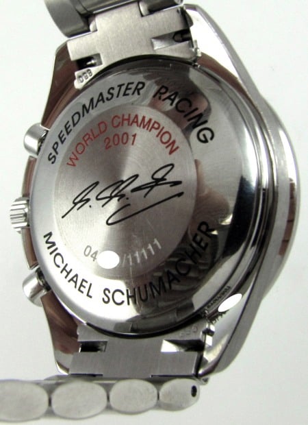 Caseback of Speedmaster 'Schumacher World Champ 2001'