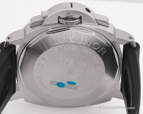 Caseback of Luminor Daylight Chrono