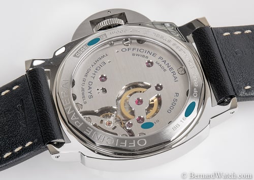 Caseback of Luminor Marina 8 Days