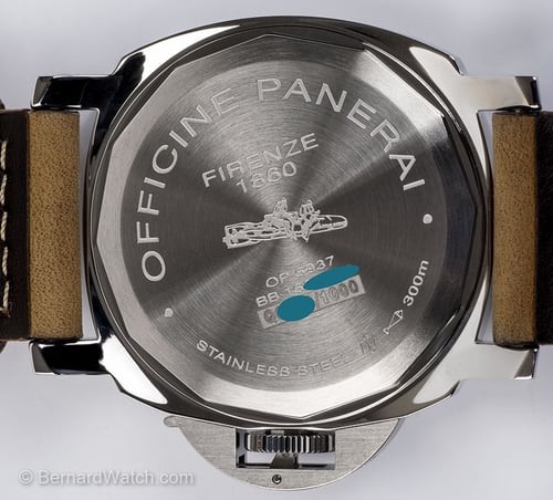 Caseback of Luminor Marina 8 Days