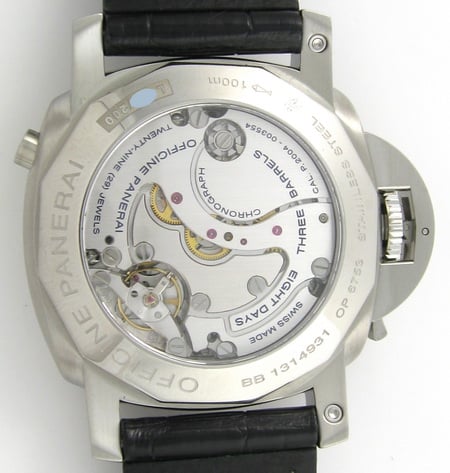 Caseback of Luminor 1950 8 Days Chrono Monopulsante