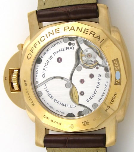 Caseback of Luminor 1950 8 Days GMT