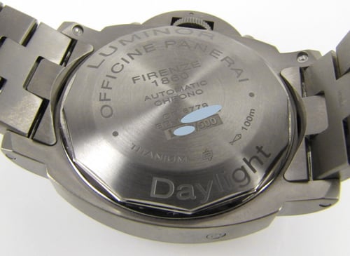 Caseback of Luminor Chrono Daylight