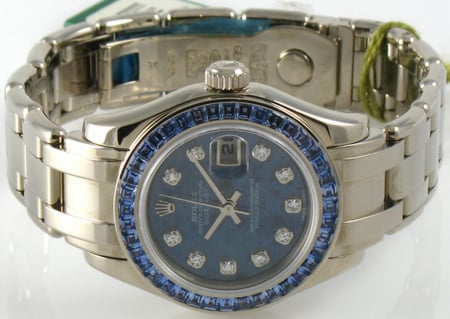 Front View of Ladies Masterpiece Datejust Pearlmaster