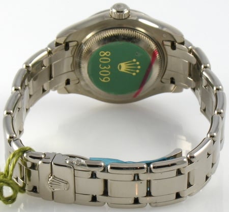 Rear / Band View of Ladies Masterpiece Datejust Pearlmaster