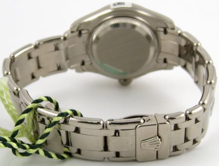 Rear / Band View of Ladies Datejust Masterpiece Pearlmaster