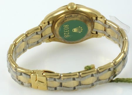 Rear / Band View of Ladies Masterpiece Datejust Pearlmaster