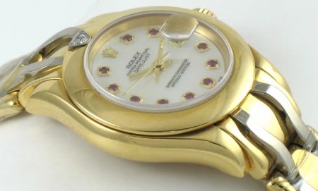 9' Side Shot of Ladies Masterpiece Datejust Pearlmaster