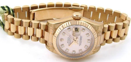 Front View of Ladies Datejust President