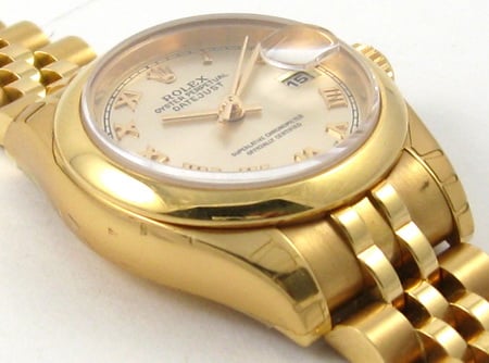 Rolex Ladies Datejust : 179165 pink champagne dial on Jubilee Bracelet