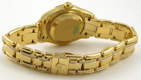 Rear / Band View of Ladies Masterpiece Datejust Pearlmaster