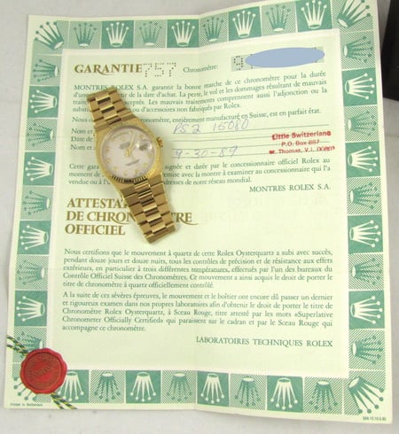 Extra Included Items of Oysterquartz Day-Date