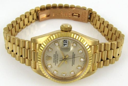 Front View of Ladies Datejust President