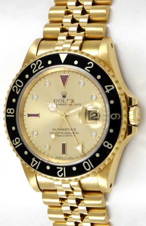 Rolex - GMT-Master II : 16718 : SOLD OUT : champagne 'Serti' dial