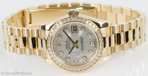Front View of Ladies Datejust President