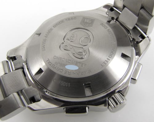 Caseback of Aquaracer Chronograph Day-Date Chronometer
