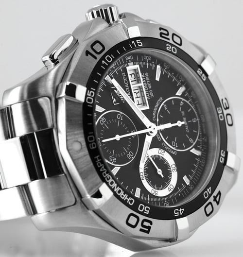 Dial Shot of Aquaracer Chronograph Day-Date Chronometer