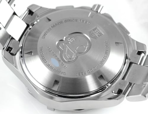 Caseback of Aquaracer Chronograph Day-Date Chronometer