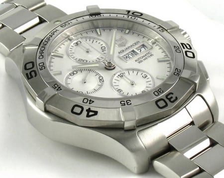 9' Side Shot of Aquaracer Chronograph Day/Date