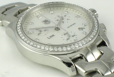 9' Side Shot of Ladies Link Chronograph