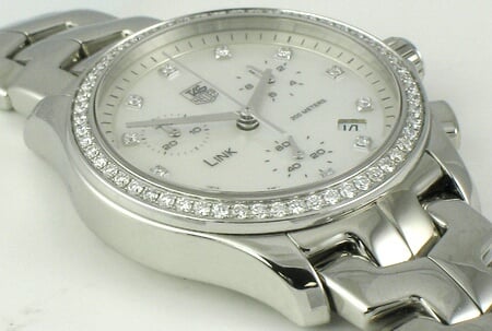 9' Side Shot of Ladies Link Chronograph