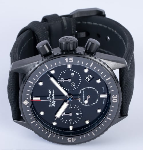 Front View of Fifty Fathoms Bathyscaphe Chronograph Flyback