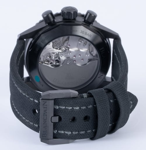 Rear / Band View of Fifty Fathoms Bathyscaphe Chronograph Flyback