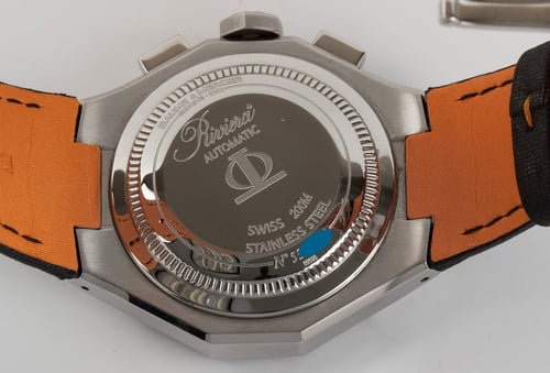 Caseback of Riviera Chronograph XXL
