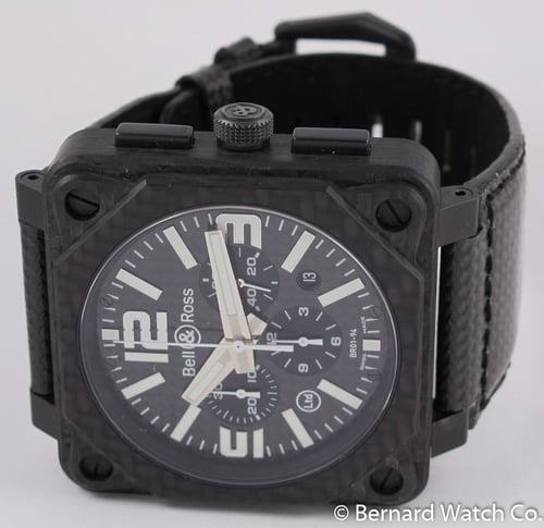 Front View of BR 01-94 Chronograph Carbon Fiber