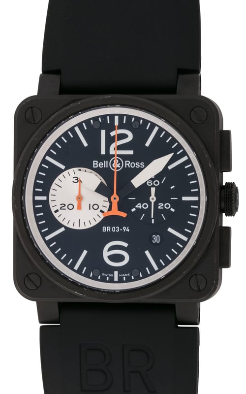 Bell & Ross - BR 03-94 Black and White Carbon Chronograph BR03-94-CF-B&W