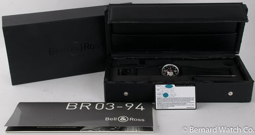 Box / Paper shot of BR 03-94 Black and White Carbon Chronograph