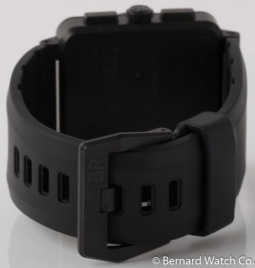 Rear / Band View of BR 03-94 Black and White Carbon Chronograph