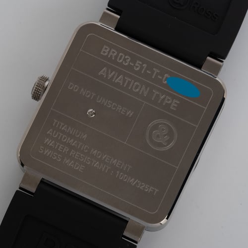 Caseback of BR 03-51 GMT Big Date